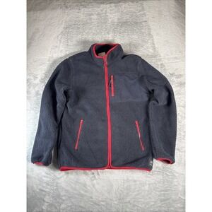 Roots Whistler Fleece Mens Small Blue Full Zip Mock Neck Sherpa